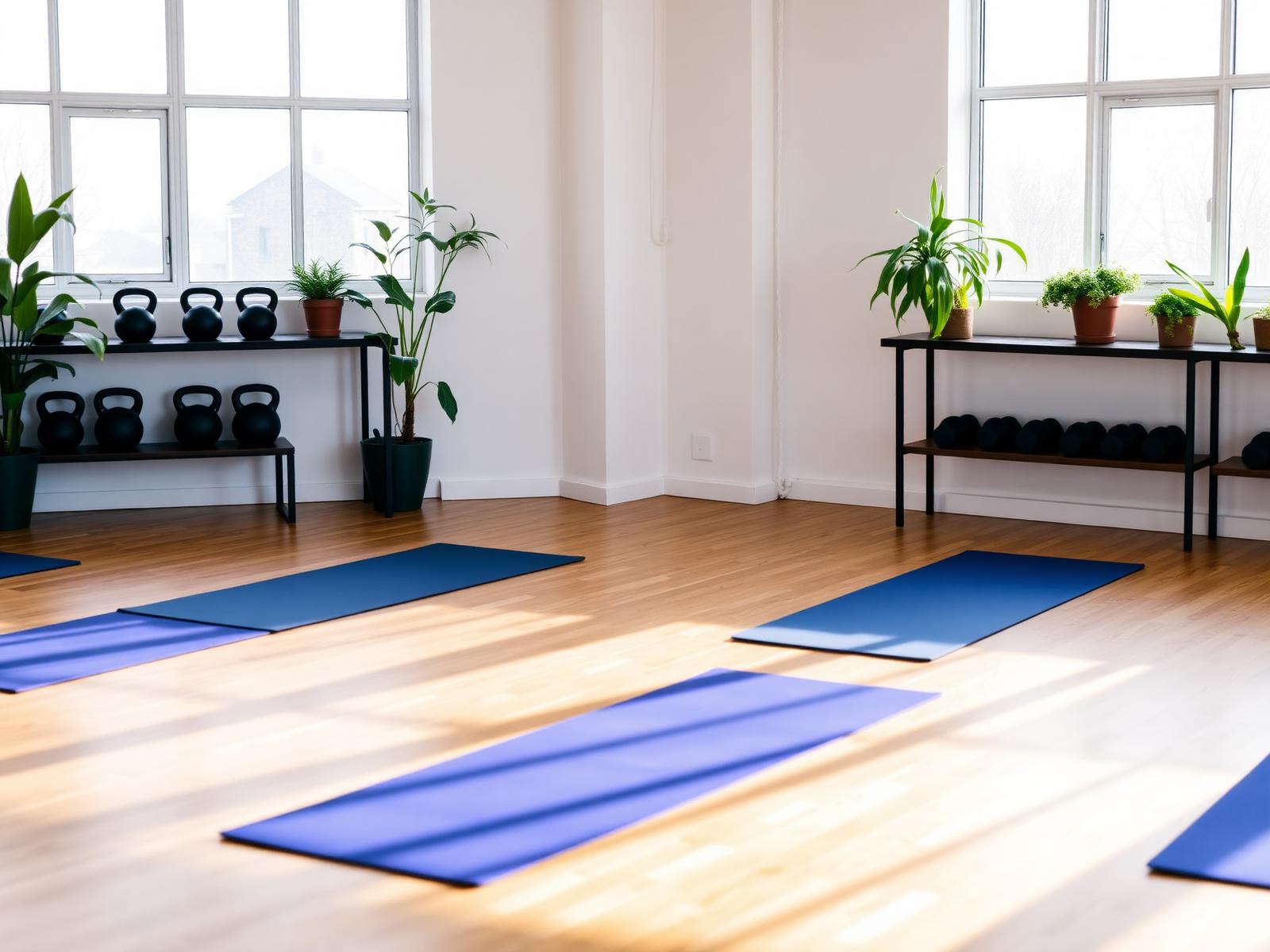 Bright yoga and fitness studio