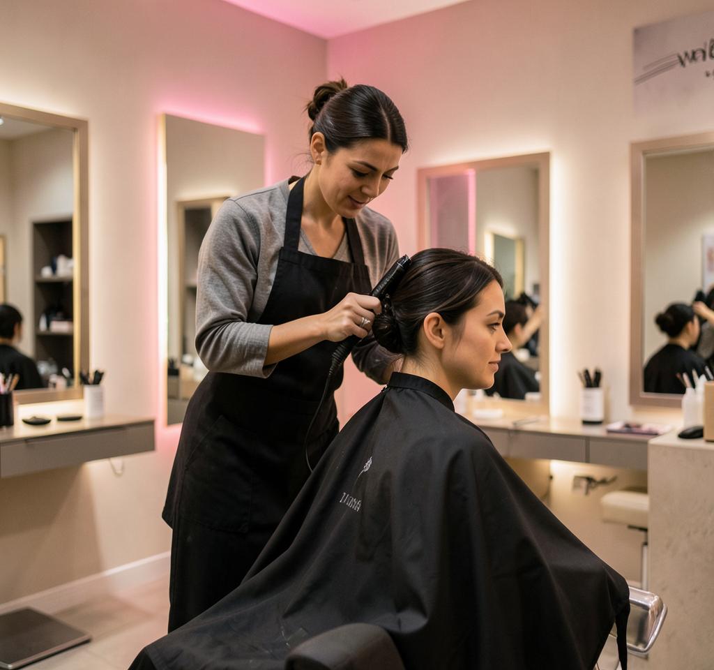 A salon workspace