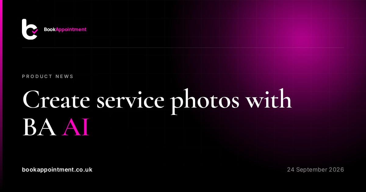 Create service photos with BA AI — BookAppointment