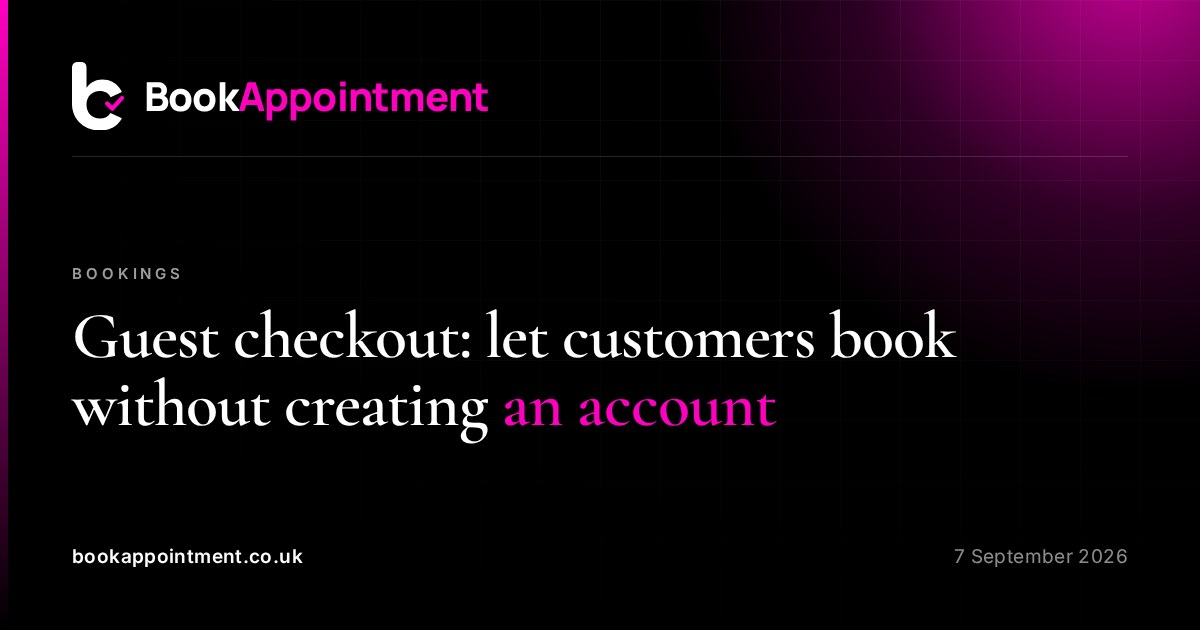 Guest checkout: let customers book without creating an account — BookAppointment