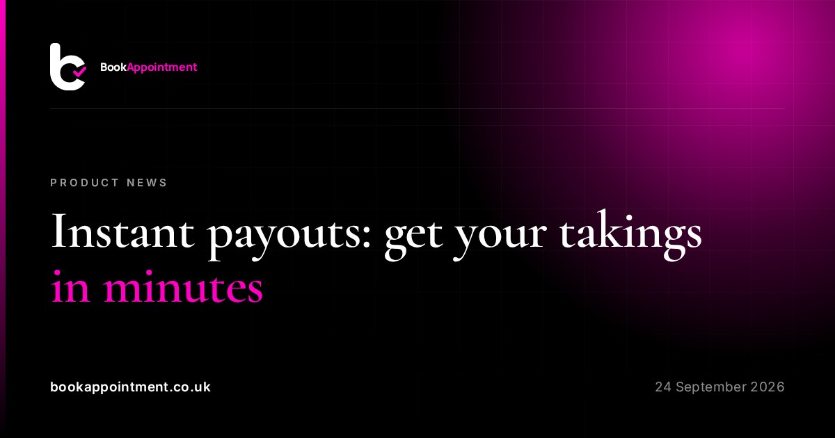 Instant payouts: get your takings in minutes — BookAppointment