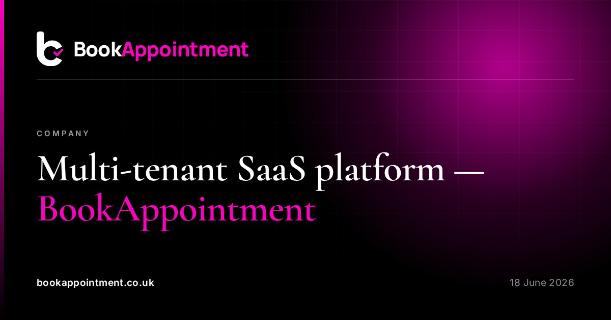 Multi-tenant SaaS platform — BookAppointment — BookAppointment