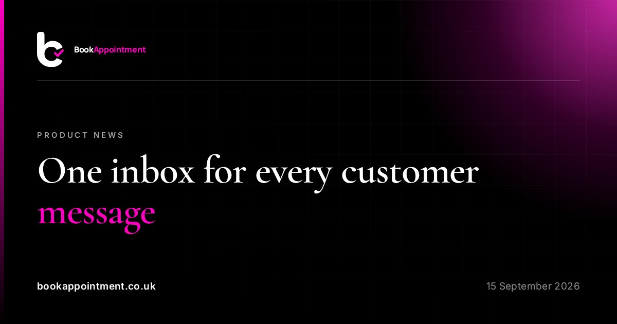 One inbox for every customer message — BookAppointment